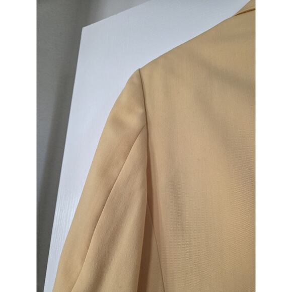 Vintage Barrie Pace Yellow 100% Wool Crest Pocket Double Breasted Blazer, Size 6 - Picture 9 of 10